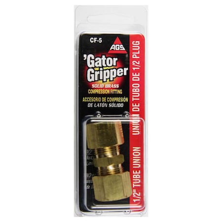 Ags Brass compression union, 1/2, 1/card CF-5